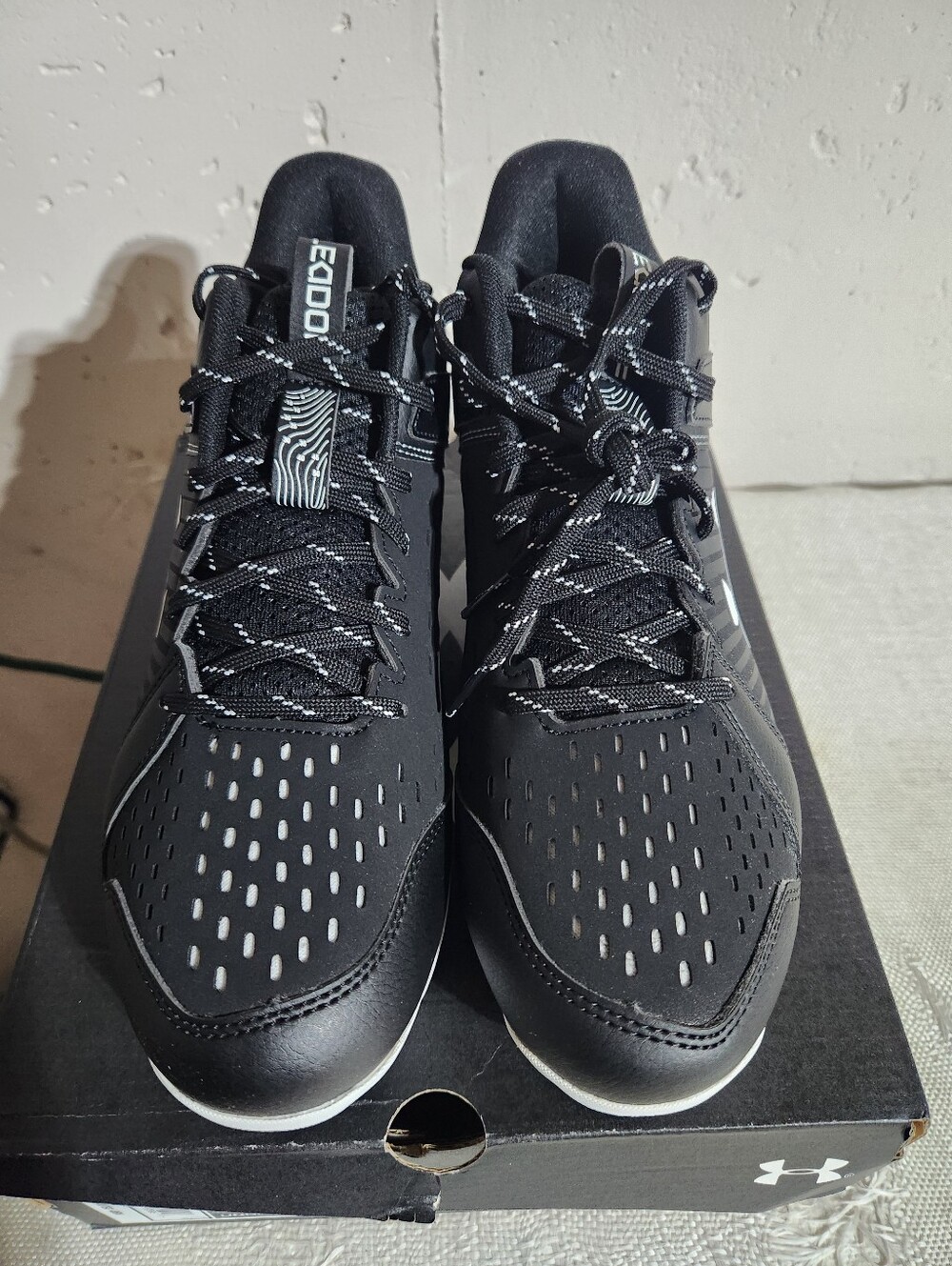 Under Armour Men's Black Athletic Shoes with White Accents